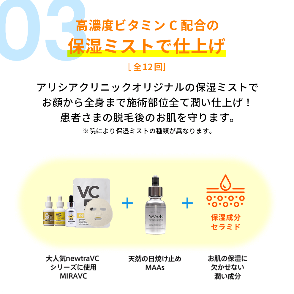 高濃度ビタミンC配合の保湿ミストで仕上げ[全12回]